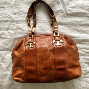 Tory Burch brown leather purse w gold hardware